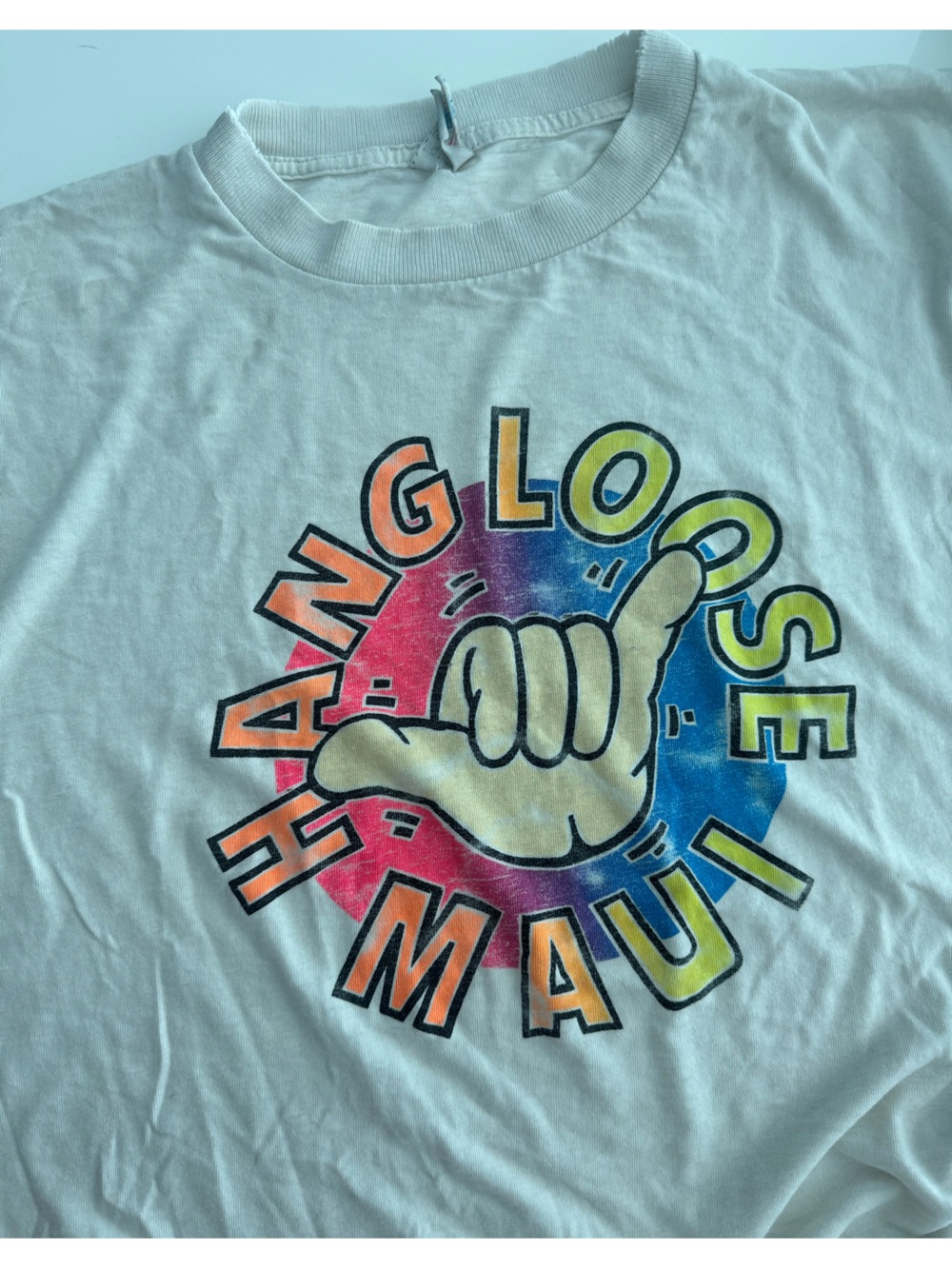 Vintage Graphic "Hang Loose" Shaka Tee - Multi Color